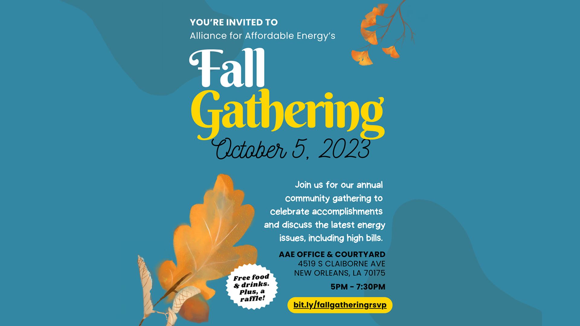 Join us at our annual Fall Gathering on Thursday!