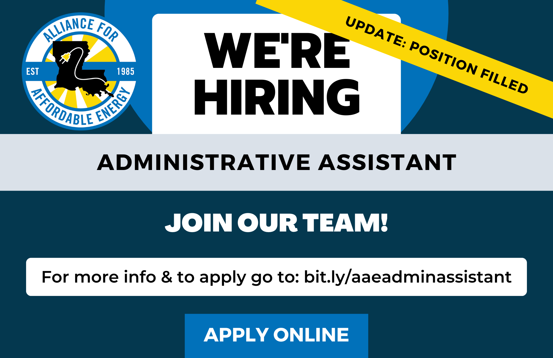 We’re Hiring: The Alliance is looking for an Administrative Assistant