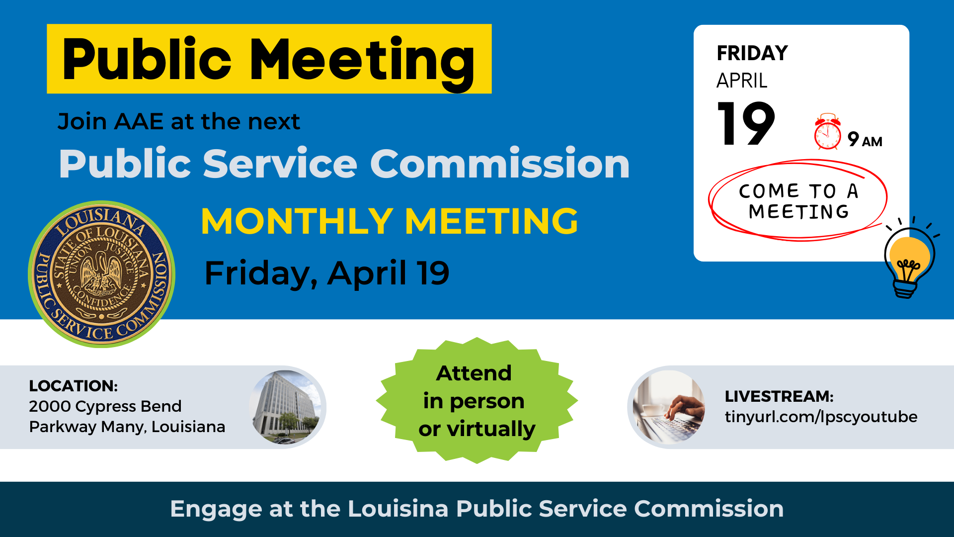 LPSC April 19 Public Meeting Coming Up