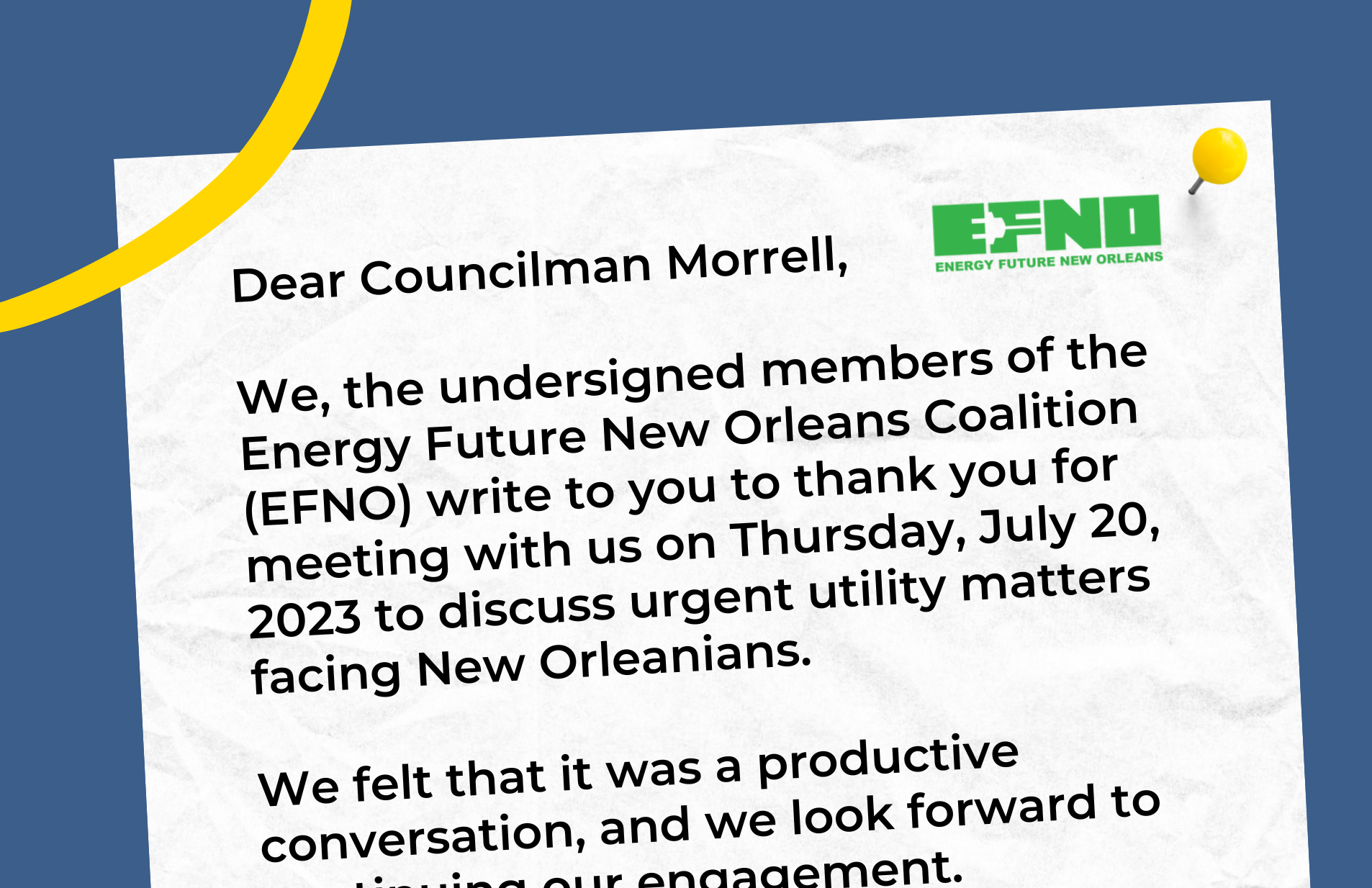 EFNO Follow-Up Letter to Councilmember JP Morrell