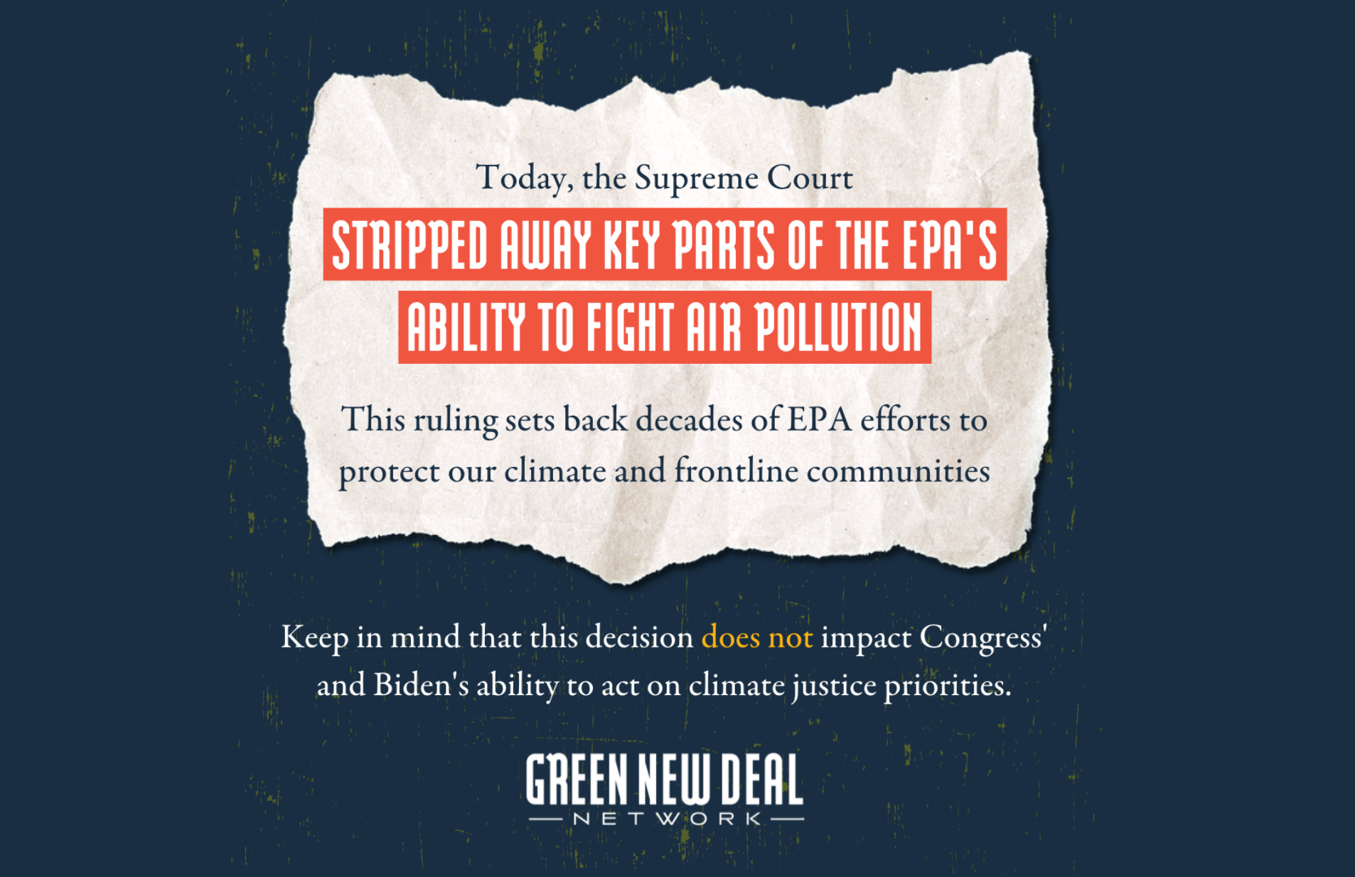 Breaking News: The Supreme Court dismantles of half a century of health, environmental, and climate justice advocacy.