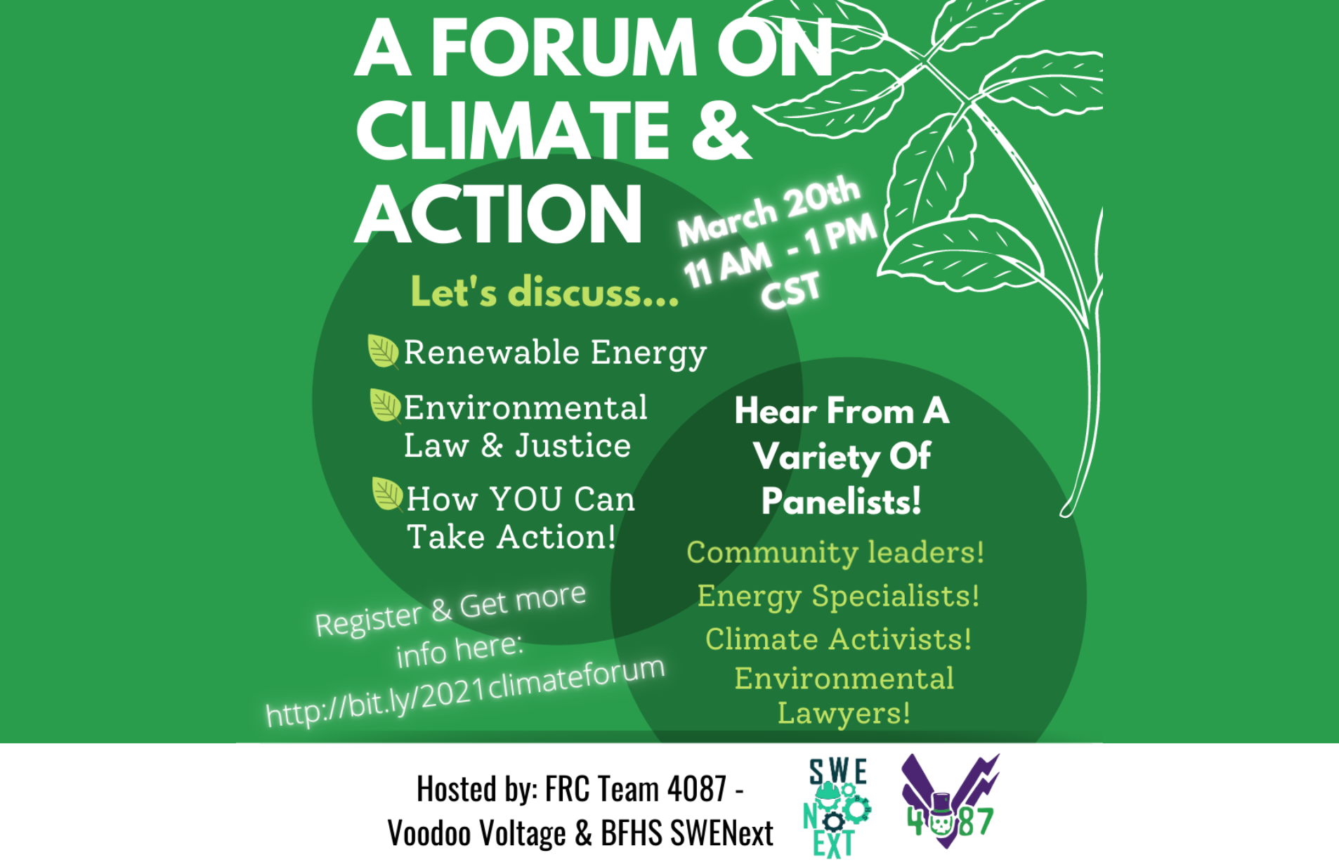 A Forum on Climate & Action – This Saturday, March 20th