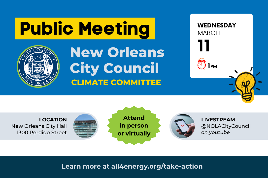 NOLA City Council Climate Committee is meeting tomorrow March 10
